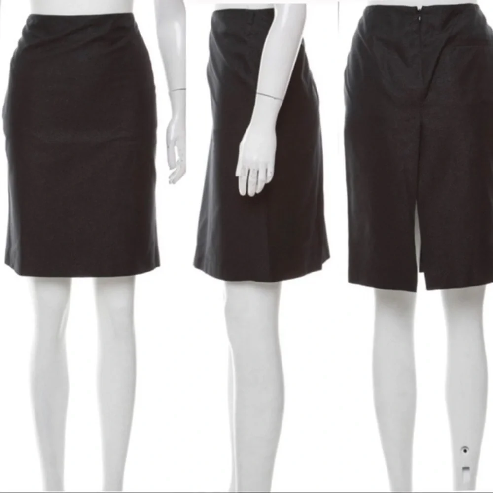 Costume National Chevron Texture Black Pencil Skirt Size Medium